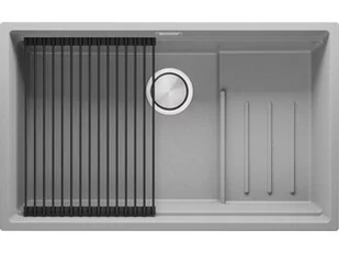 Primagran.pl Zlewozmywak kuchenny granitowy jednokomorowy z wewnętrznym ociekaczem Step i największą komorą XXL Praga 80 Slim Level  MPEKS-X0#N+AROL02-KC$G - Zlewozmywaki - miniaturka - grafika 1