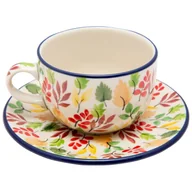 Filiżanki - FILIŻANKA do herbaty kawy 200 ml ze spodkiem - Ceramika Artystyczna Bolesławiec - miniaturka - grafika 1