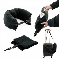 Akcesoria podróżnicze - Poduszka podróżna rogal na ubrania do spania 2w1 bagaż podręczny do samolotu - miniaturka - grafika 1