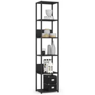 Regały - Regał loftowy metalowy 40 cm - czarny-czarny - 6 półek - miniaturka - grafika 1