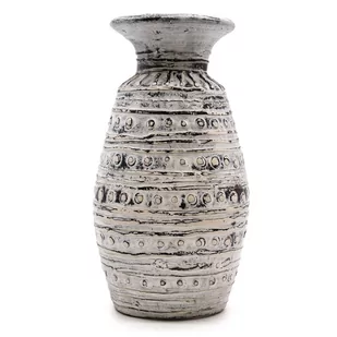 Ceramiczny Wazon z Lombok Wazon Klasyczny - Kremowy - Wazony i flakony - miniaturka - grafika 1