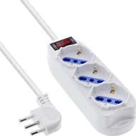 Kable - InLine® Steckdosenleiste ITALIEN, 3-fach, mit Schalter, 1,5m, weiß - miniaturka - grafika 1