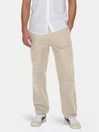 Spodnie męskie - Only & Sons Spodnie materiałowe Sinus 22028267 Beżowy Loose Fit - miniaturka - grafika 1