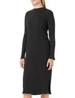 Sukienki - Vila Vibalu damska sukienka z okrągłym dekoltem L/S Midi Noos, czarny, XS - miniaturka - grafika 1