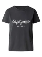 Koszulki i topy damskie - Pepe Jeans Koszulka "Leticia" w kolorze czarnym - miniaturka - grafika 1