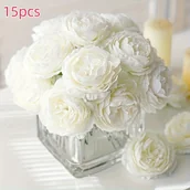 Inne - TEMU 15 szt. Sztuczne główki kwiatów piwonii, odpowiednie na wesele, DIY Flower Art, imprezę, dekorację stołu, dekorację domu, DIY koronę weselną - miniaturka - grafika 1