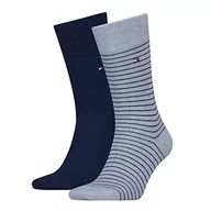 Skarpetki męskie - Tommy Hilfiger Męskie skarpety TH Men SMALL Stripe 2P CLSSC, jasnoniebieskie melanż, 39/42, jasnoniebieski (light blue melange), 39-42 EU - miniaturka - grafika 1