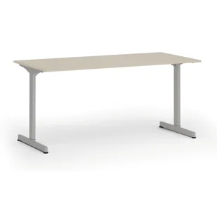 Biurko PRIMO BETA, 1600 x 800 mm, podstawa szara, brzoza - Biurka - miniaturka - grafika 1