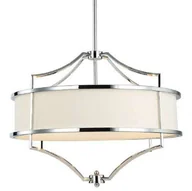 Lampy sufitowe - LAMPA abażurowa Stesso Cromo M Orlicki Design wisząca OPRAWA okrągła w stylu klasycznym kremowa chrom - miniaturka - grafika 1