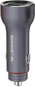 Ładowarki samochodowe - Ładowarka samochodowa DUAL USB 30 W Somostel SMS-A89 + kabel micro USB grafitowa - miniaturka - grafika 1