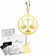 Wisiorki - Charms Złoty Zodiak Waga Znak Zodiaku 925 Prezent Kobieta DEDYKACJA - miniaturka - grafika 1