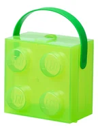 Sztućce dla dzieci - LEGO Pojemnik "Brick 4" w kolorze zielonym na lunch - 16,5 x 11,6 x 17,3 cm - miniaturka - grafika 1