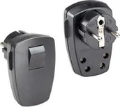 Gniazdka elektryczne - Bachmann BACHMANN wtyczka z uziemieniem, czarny płaski rocker 2-p - miniaturka - grafika 1