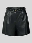 Spodenki damskie - Szorty o luźnym kroju z imitacji skóry z paskiem model ‘HEIDI’ - miniaturka - grafika 1