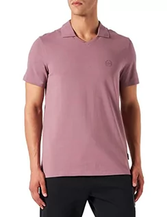 Koszulki męskie - Armani Exchange Męska koszulka polo z dekoltem w serek, z krótkim rękawem, grape shake, L - grafika 1