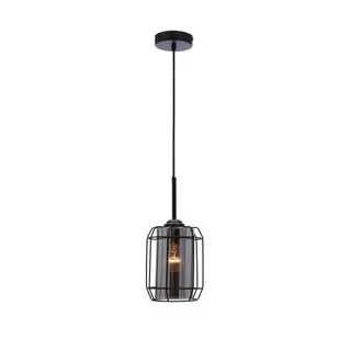 JONERA LAMPA WISZĄCA CZARNY 1X40 E27 KLOSZ DYMIONY - Lampy sufitowe - miniaturka - grafika 1