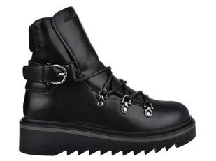 Buty Botki Damskie Trapery Big Star Oo274298 Workery Czarne Skóra 38 - Botki damskie - miniaturka - grafika 1