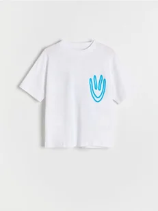 Reserved - Bawełniany t-shirt z nadrukiem - biały - Koszulki dla chłopców - miniaturka - grafika 1