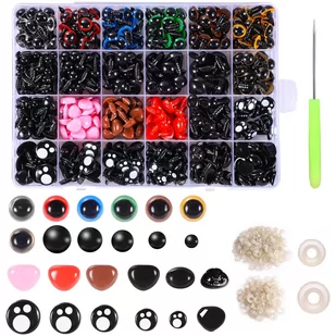 Oczy oczka do maskotek zabawek noski bezpieczne 6-16 mm 1060 el. w etui - Prace ręczne dla dzieci - miniaturka - grafika 1