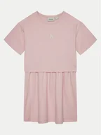 Sukienki i spódniczki dla dziewczynek - Calvin Klein Jeans Sukienka codzienna IG0IG02770 Różowy Relaxed Fit - miniaturka - grafika 1