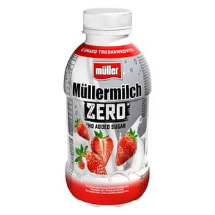 Napój mleczny Müllermilch ZERO mix smaków truskawka oraz banan 400g - Szybkie dania obiadowe - miniaturka - grafika 1