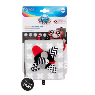 canpol Babies Pluszowa kontrastowa książeczka edukacyjna Sensory Toys 68/081 - Zabawki sensoryczne - miniaturka - grafika 1