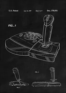 Plakaty - Patent, Joystick Do gier 1997 Czarny - plakat Wymiar do wyboru: 21x29,7 cm - miniaturka - grafika 1