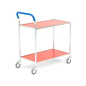 Inne urządzenia handlowo-usługowe - Wózek PUSH z półkami, 100 kg, 760x430x960 mm, czerwony - miniaturka - grafika 1