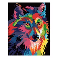 Malowanie po numerach - Malowanie Po Numerach - Kolorowy wilk 40 x 50 cm - miniaturka - grafika 1