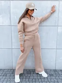 Dresy damskie - Komplet dresowy damski MARINO beżowy Dstreet AY0975-L - miniaturka - grafika 1