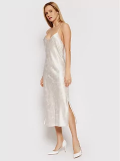 Sukienki - Calvin Klein Sukienka koktajlowa Liquid Print Iconic Cami K20K204364 Beżowy Regular Fit - grafika 1