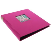 Albumy fotograficzne - Goldbuch GOLDBUCH album na zdjęcia z okienkiem wycięciem, Bella Vista, 30 x 31 cm, 60 czarne stron z pergaminowy satynowany liści odcięcia, len, różowy,,,,, 27978 27 978 - miniaturka - grafika 1