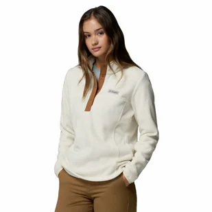 Damska bluza polarowa Columbia Benton Springs 1/2 Snap Pullover Fleece II chalk/camel brown - S - Bluzy damskie - miniaturka - grafika 1