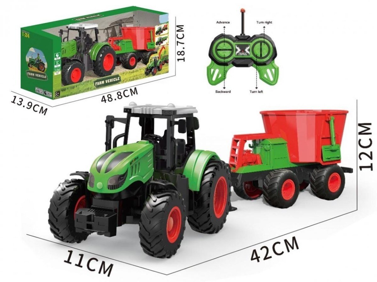 Madej Traktor R/C z przyczepą 1:24 42x11x12cm