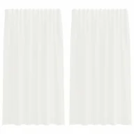 Zasłony - vidaXL Zasłony woalowe z kieszeniami na drążek 2 szt. białe - miniaturka - grafika 1