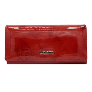 Portfele - Damski portfel Cavaldi H27-1-SBF czerwony skóra naturalna - grafika 1