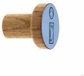 Wieszaki i stojaki - Wieszak ścienny Alfabet Drewniany Błękitny Emaliowany - Olej Bezbarwny Półmat - miniaturka - grafika 1