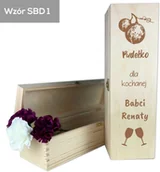 Gadżety dla niej i dla niego - Skrzynka na wino alkohol Na Dzień Babci pudełko dla kochanej babci z imieniem - miniaturka - grafika 1