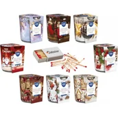 Świece - Świeca zapachowa w szkle BISPOL Aura 22H 8 szt. ŚWIĄTECZNY MIX + Zapałki DABSTER_PL 38szt. - miniaturka - grafika 1