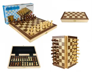 DUŻE SZACHY DREWNIANE MAGNETYCZNE PREMIUM JAKOŚĆ - Gry planszowe - miniaturka - grafika 1