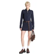 Koszule damskie - camicie donna michael kors - fitted army shirt - blu - miniaturka - grafika 1