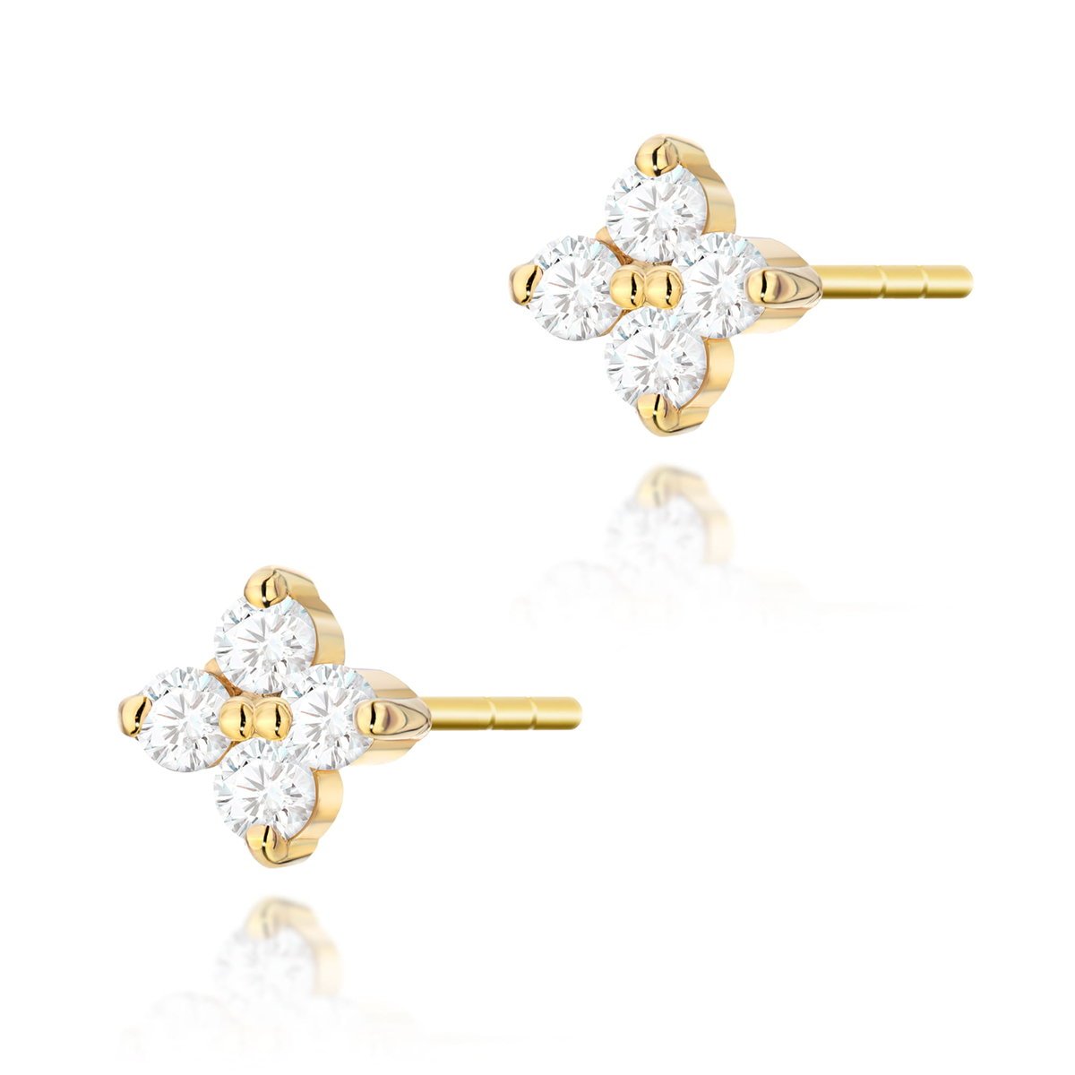 Złote kolczyki K0024 z diamentami żółte złoto pr. 585