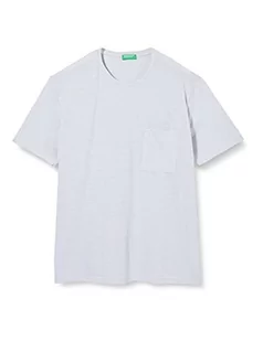 United Colors of Benetton T-shirt męski, jasnoniebieski, w paski, 6p4, XL - Koszulki męskie - miniaturka - grafika 1