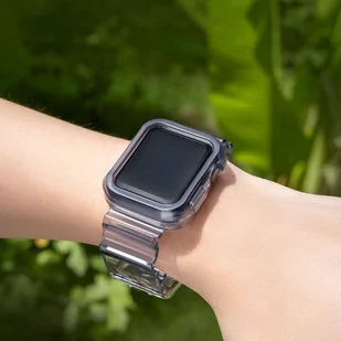 Strap Light Set silikonowa opaska pasek bransoleta bransoletka etui do zegarka Watch 6 40mm / Watch 5 40mm / Watch 4 40mm / Watch SE 40mm czarny - Etui i futerały do telefonów - miniaturka - grafika 3
