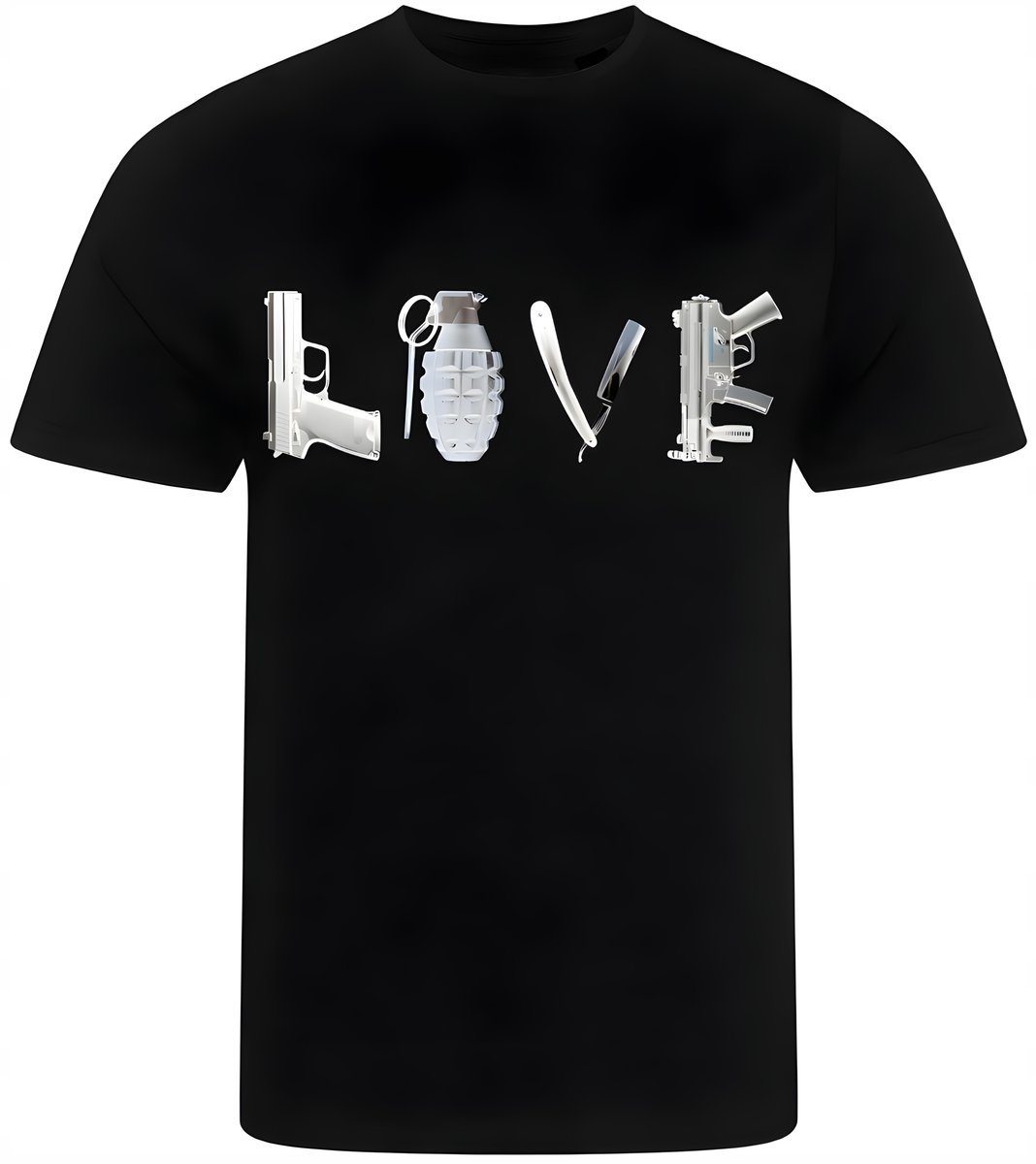 KOSZULKA MĘSKA NADRUK BROŃ PISTOLETY PREZENT PREMIUM S