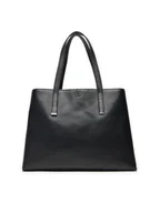 Torebki damskie - Calvin Klein Torebka Ck Plaque Medium Shopper K60K612782 Czarny - miniaturka - grafika 1