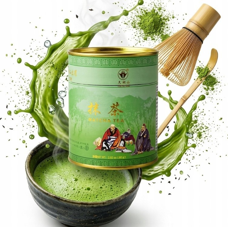 HERBATA ZIELONA MATCHA CHINSKI ZESTAW DO PARZENIA CHASEN CZARKA LYZECZKA