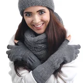 Rękawiczki - Nandy Długie Mitenki Ciepłe Rękawiczki Bez Palców - Mtnk-Gdtx-Dl-Grafit - miniaturka - grafika 1