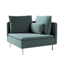 Pokrowce na meble - Dekoria pl pl Pokrowiec na sekcję narożną Söderhamn zgaszony szmaragd welwet 99 x 99 x 83 cm Ingrid 1008-705-36 - miniaturka - grafika 1