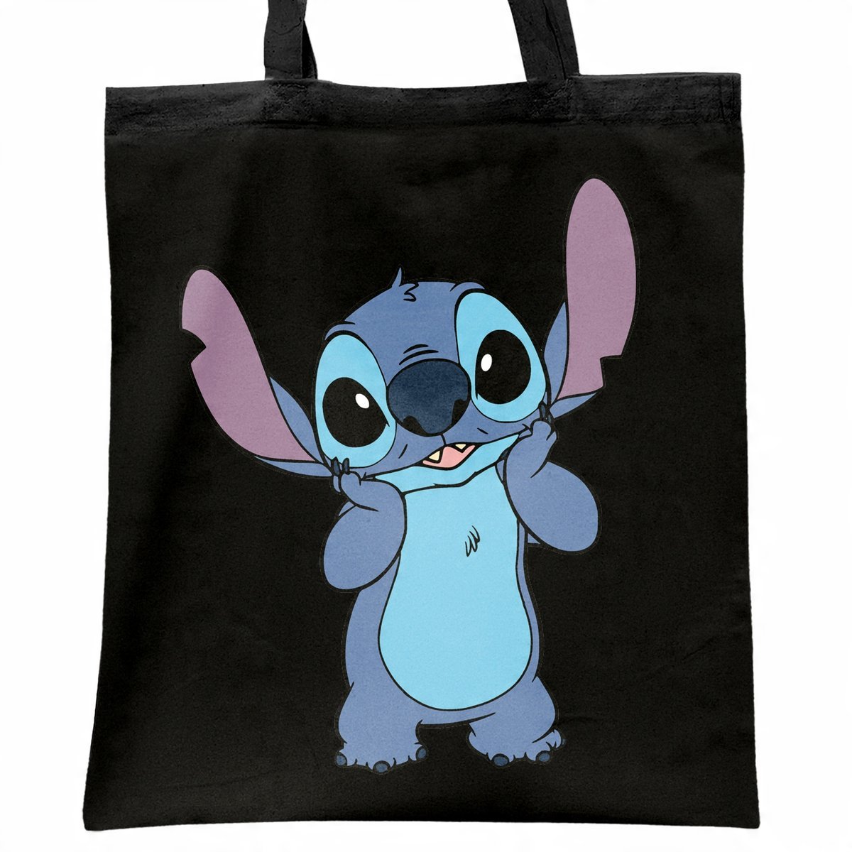 Torba bawełniana czarna na zakupy Stitch Lilo i Stich Dla Fanów